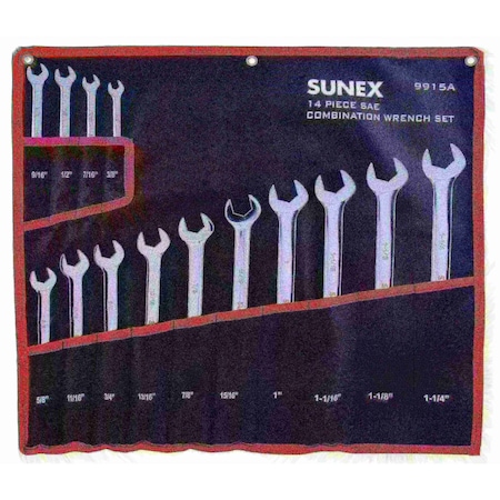 Sunex V-GROOVE COMBO WRENCH SET 3/8"-1 1/4" SU9915A